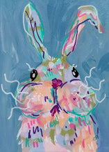 Load image into Gallery viewer, Original Acrylic Funky Bunny Painting 2- 7x5 matted to 10x8 Acrylic Paper