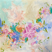 Load image into Gallery viewer, "Flowers in the concrete"- 20x20x0.5 Acrylic & Oil Stick -Original on Canvas