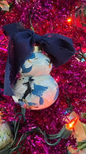 Load image into Gallery viewer, Hand Painted Ceramic Bauble - Blue &amp; white