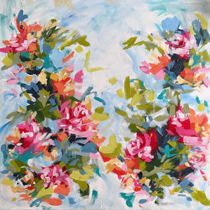 "Day 24 of 28 February Flowers"- 20x20x.5 Acrylic Original on Canvas