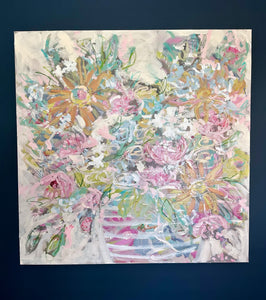 "Day 23 of 28 February Flowers"- 30x30x1.5 Acrylic Original on Canvas