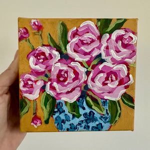 "Homemade Ice  cream"- 5x5x1.5 Original Acrylic on canvas