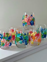 Load image into Gallery viewer, Wholesale Set of 24 Hand Painted Wine Glasses - Abstract - click to see color options