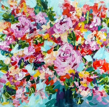 Load image into Gallery viewer, "Homemade peach ice cream on sunburnt lips- 20x20x1.5 Original Acrylic on canvas