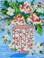Load image into Gallery viewer, "Sunday Supper in the garden" 20x16 Acrylic and mixed media collage on canvas