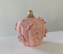 Load image into Gallery viewer, Blush pink with gold stem- Ceramic pumpkin - click to see size options