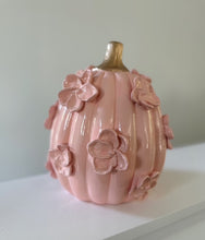 Load image into Gallery viewer, Blush pink with gold stem- Ceramic pumpkin - click to see size options