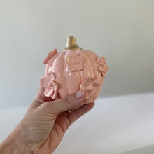 Load image into Gallery viewer, Blush pink with gold stem- Ceramic pumpkin - click to see size options