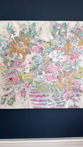 "Day 23 of 28 February Flowers"- 30x30x1.5 Acrylic Original on Canvas
