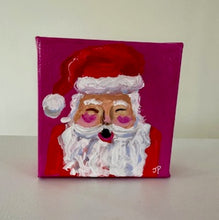 Load image into Gallery viewer, Original Acrylic Santa Painting 1- 4x4x1.5 Acrylic on canvas