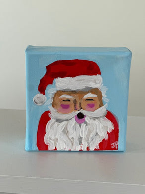 Original Acrylic Santa Painting 9- 4x4x1.5 Acrylic on canvas