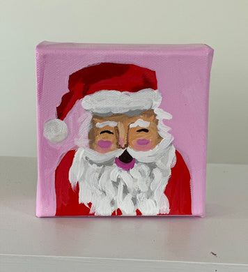 Original Acrylic Santa Painting 10- 4x4x1.5 Acrylic on canvas