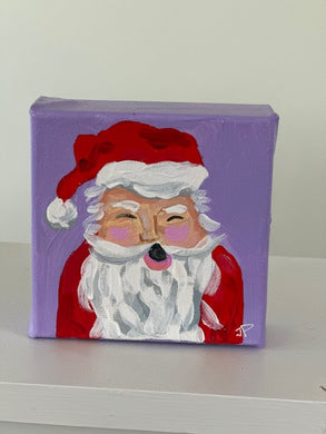 Original Acrylic Santa Painting 11- 4x4x1.5 Acrylic on canvas
