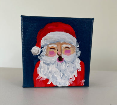 Original Acrylic Santa Painting 12- 4x4x1.5 Acrylic on canvas