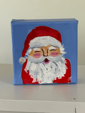Original Acrylic Santa Painting 18- 4x4x1.5 Acrylic on canvas