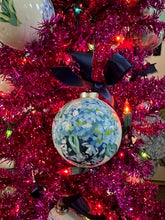 Load image into Gallery viewer, Large Hand Painted Blue &amp; Green Hydrangea Ornament