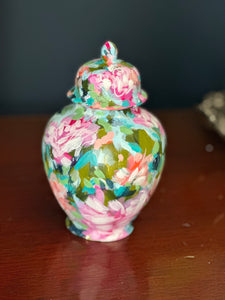 Small Floral Ceramic Ginger Jar -2