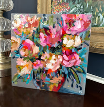 Load image into Gallery viewer, &quot;Once and floral&quot; 10x10x1.5 Original acrylic &amp; resin on wooden canvas