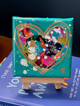 Load image into Gallery viewer, Random Act of Kindness- 4x4 original with Easel - Teal