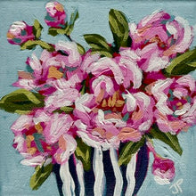 Load image into Gallery viewer, "Stop &amp; smell the Peonies"- 5x5x1.5 Original Acrylic on canvas
