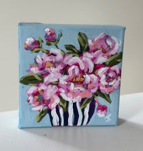 Load image into Gallery viewer, "Stop &amp; smell the Peonies"- 5x5x1.5 Original Acrylic on canvas