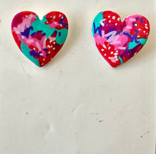 Load image into Gallery viewer, Hand Painted Heart Shaped Earrings - 8