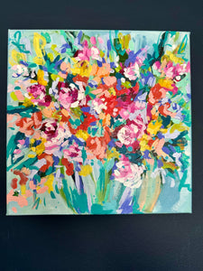 "Day 8 of 28 February Flowers"- 10x10x1.5 Original on Canvas