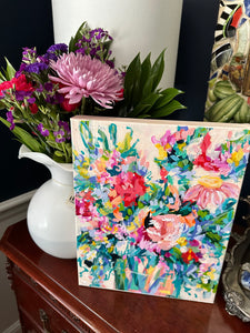 "Day 15 of 28 February Flowers"- 14x11x1.5 Acrylic Original on Canvas