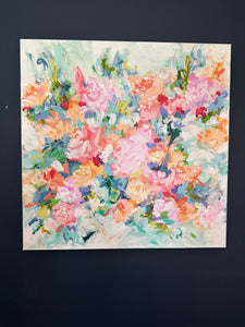 "Day 18 of 28 February Flowers"- 24x24x1.5 Acrylic Original on Canvas