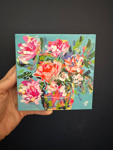 "Day 29 of 28 February Flowers"- 5x5x.5 Acrylic Original on Canvas