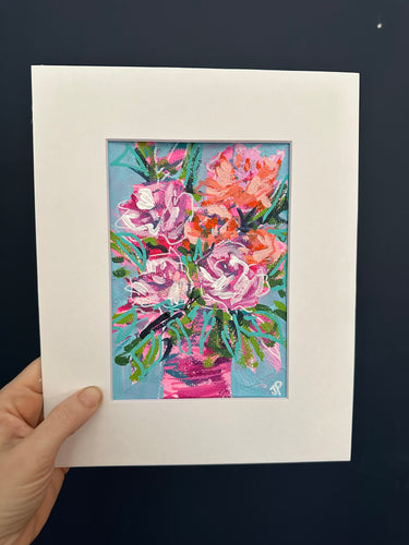 Bonus Flower 3 - 7x5 matted to 8x10 Acrylic Original on Paper