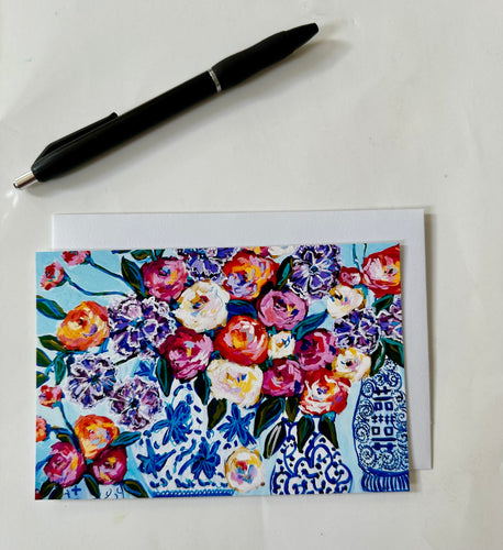 Set of 8 assorted floral notecards and envelopes