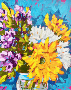 "Summer Bouquet" Matted Art Print 8x10, 5x7
