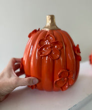 Load image into Gallery viewer, Classic Fall with gold stem- Ceramic pumpkin - click to see size options