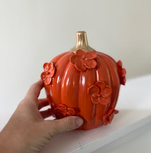 Load image into Gallery viewer, Classic Fall with gold stem- Ceramic pumpkin - click to see size options