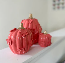 Load image into Gallery viewer, Fall but make it funky with gold- Ceramic pumpkin - click to see size options