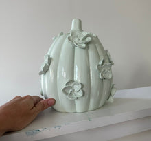 Load image into Gallery viewer, Calming green- Ceramic pumpkin - click to see size options