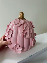 Load image into Gallery viewer, Sophisticated Pink with gold stem- Ceramic pumpkin - click to see size options