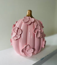 Load image into Gallery viewer, Sophisticated Pink with gold stem- Ceramic pumpkin - click to see size options