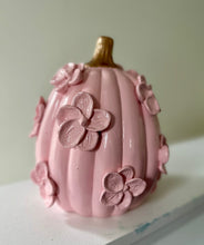 Load image into Gallery viewer, Sophisticated Pink with gold stem- Ceramic pumpkin - click to see size options