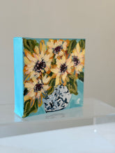 Load image into Gallery viewer, "Wishing the clouds away"- 5x5x1.5 Original Acrylic on canvas
