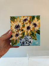 Load image into Gallery viewer, "Wishing the clouds away"- 5x5x1.5 Original Acrylic on canvas