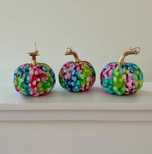 Load image into Gallery viewer, &quot;Bold Polka Dot- Round&quot; hand painted foam pumpkin
