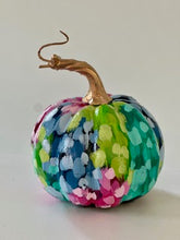 Load image into Gallery viewer, &quot;Bold Polka Dot- Round&quot; hand painted foam pumpkin