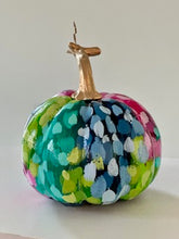 Load image into Gallery viewer, &quot;Bold Polka Dot- Round&quot; hand painted foam pumpkin