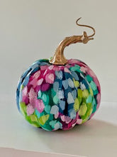 Load image into Gallery viewer, &quot;Bold Polka Dot- Round&quot; hand painted foam pumpkin