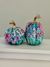 Load image into Gallery viewer, &quot;Pastel Speckle- Round&quot; hand painted foam pumpkin
