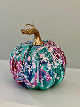 Load image into Gallery viewer, &quot;Pastel Speckle- Round&quot; hand painted foam pumpkin