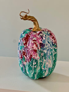 "Pastel Speckle- tall" hand painted foam pumpkin