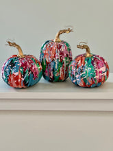 Load image into Gallery viewer, &quot;Bold Speckle- Round&quot; hand painted foam pumpkin